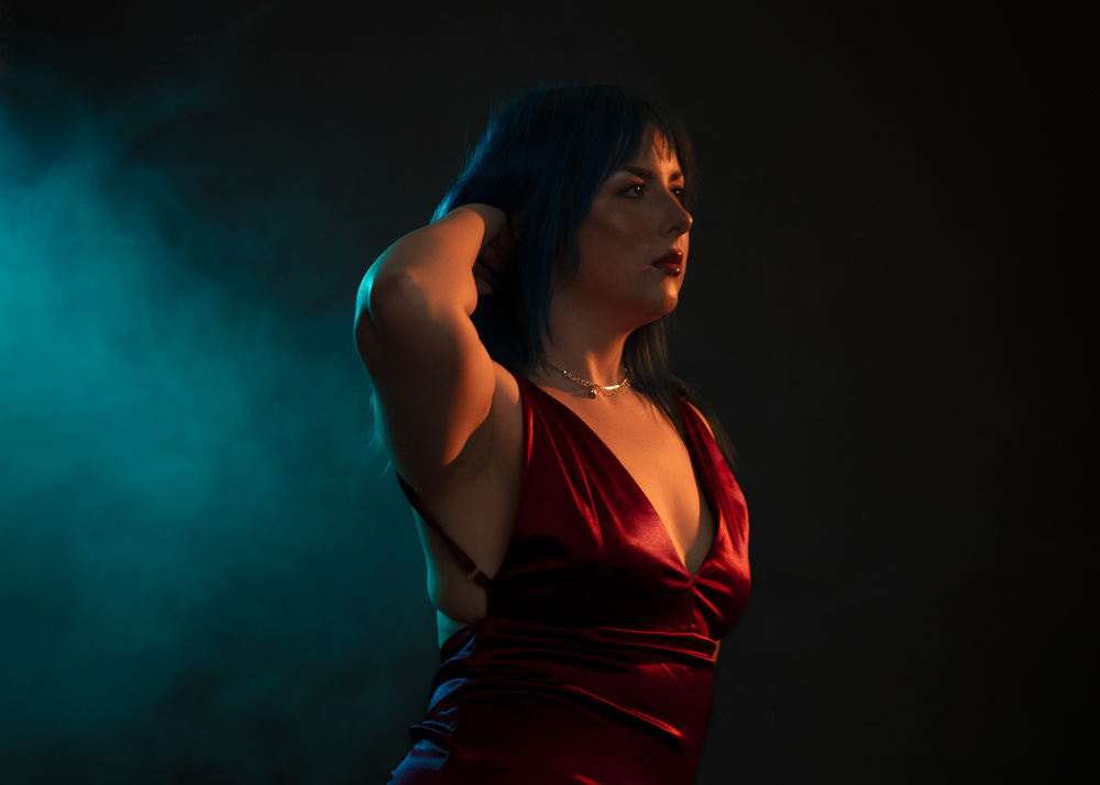 Xenablue photographed during a model portfolio session in Suffolk by Foyers Photography