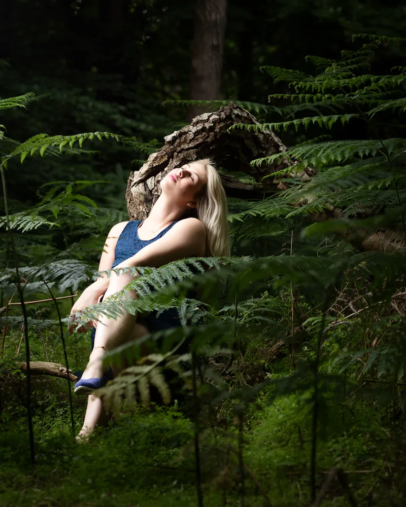 Forest portrait session in Tunstall Wood near Woodbridge, Suffolk