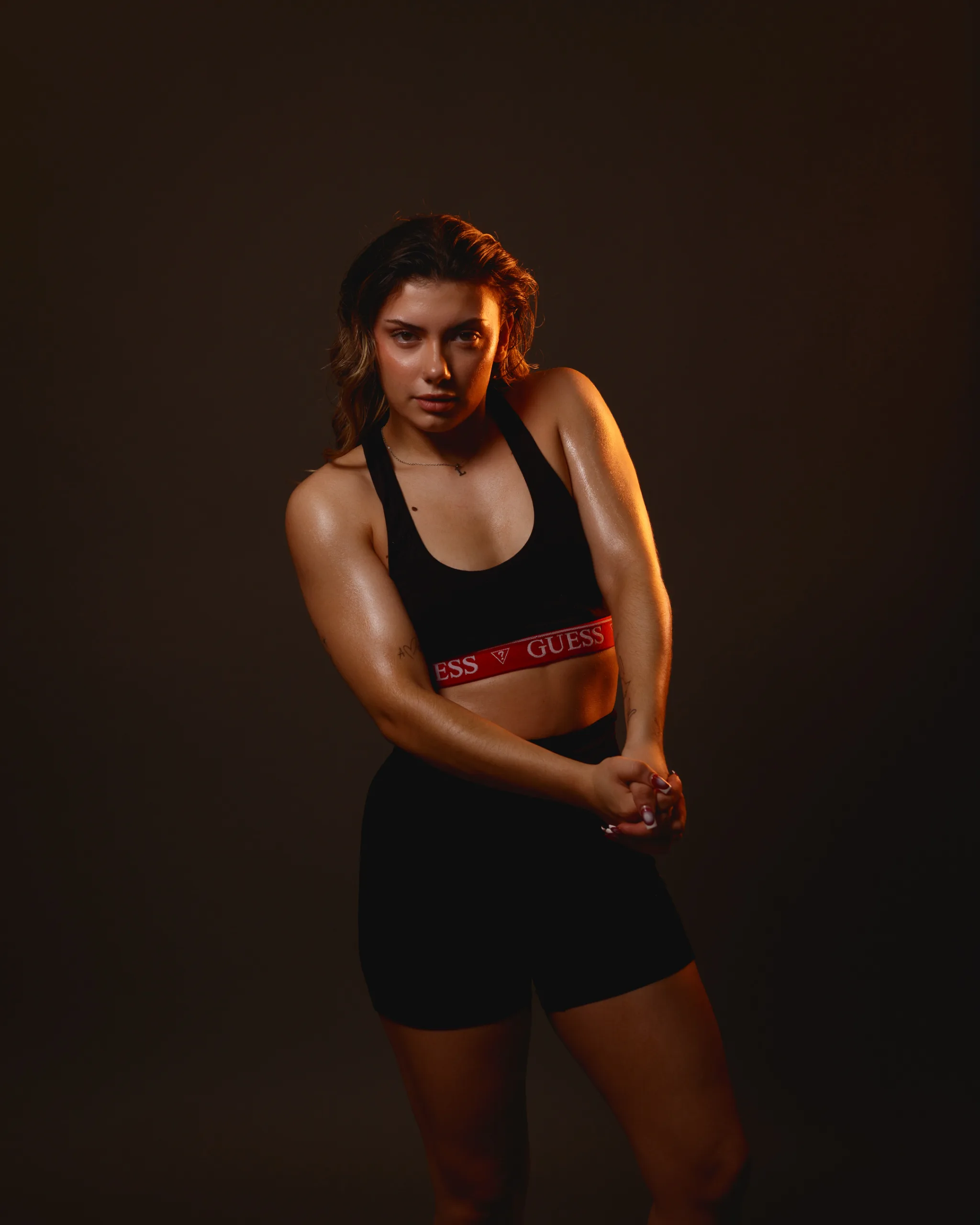 Studio portrait lit with coloured gels, Foyers Photography, Suffolk