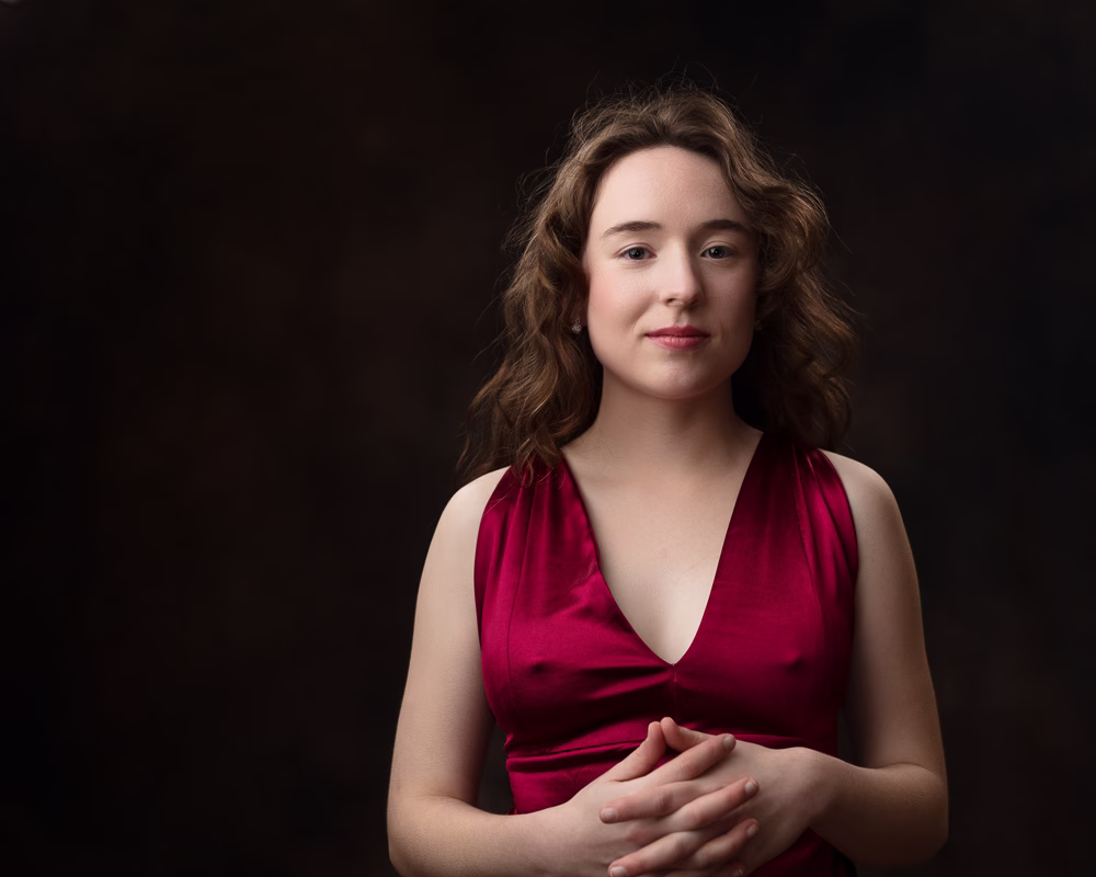 Studio portrait from a model portfolio session in Suffolk