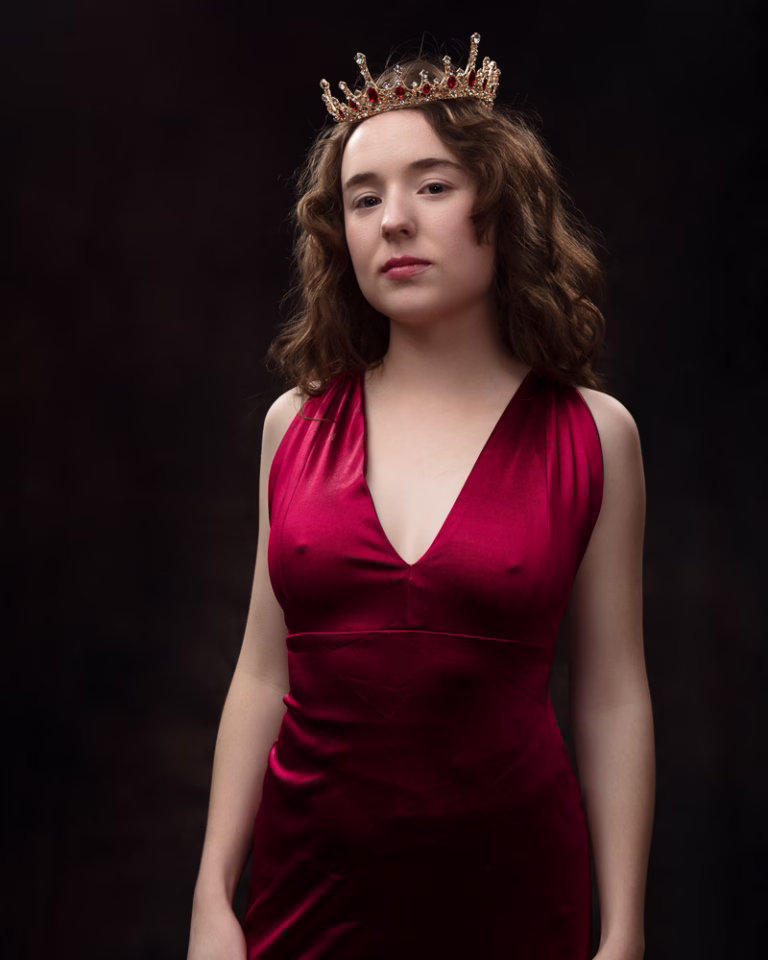 Studio portrait from a model portfolio shoot in Suffolk