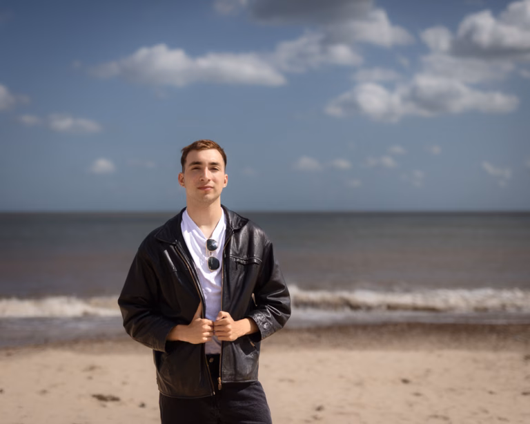 Adam photographed by Foyers Photography at the Rendlesham studio in Suffolk