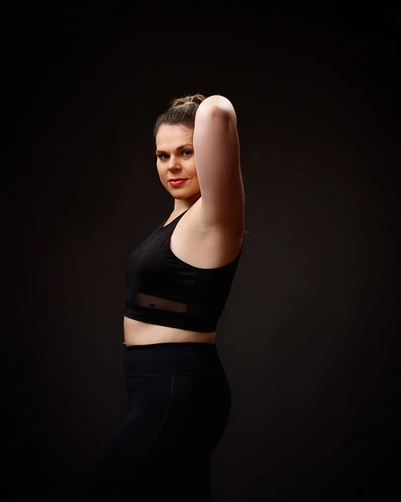 Model portfolio shoot in the Rendlesham studio, Suffolk
