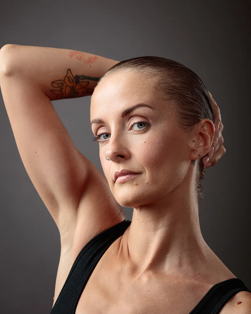 Model portfolio portrait of Michelle (Shell), photographed in Suffolk by Foyers Photography