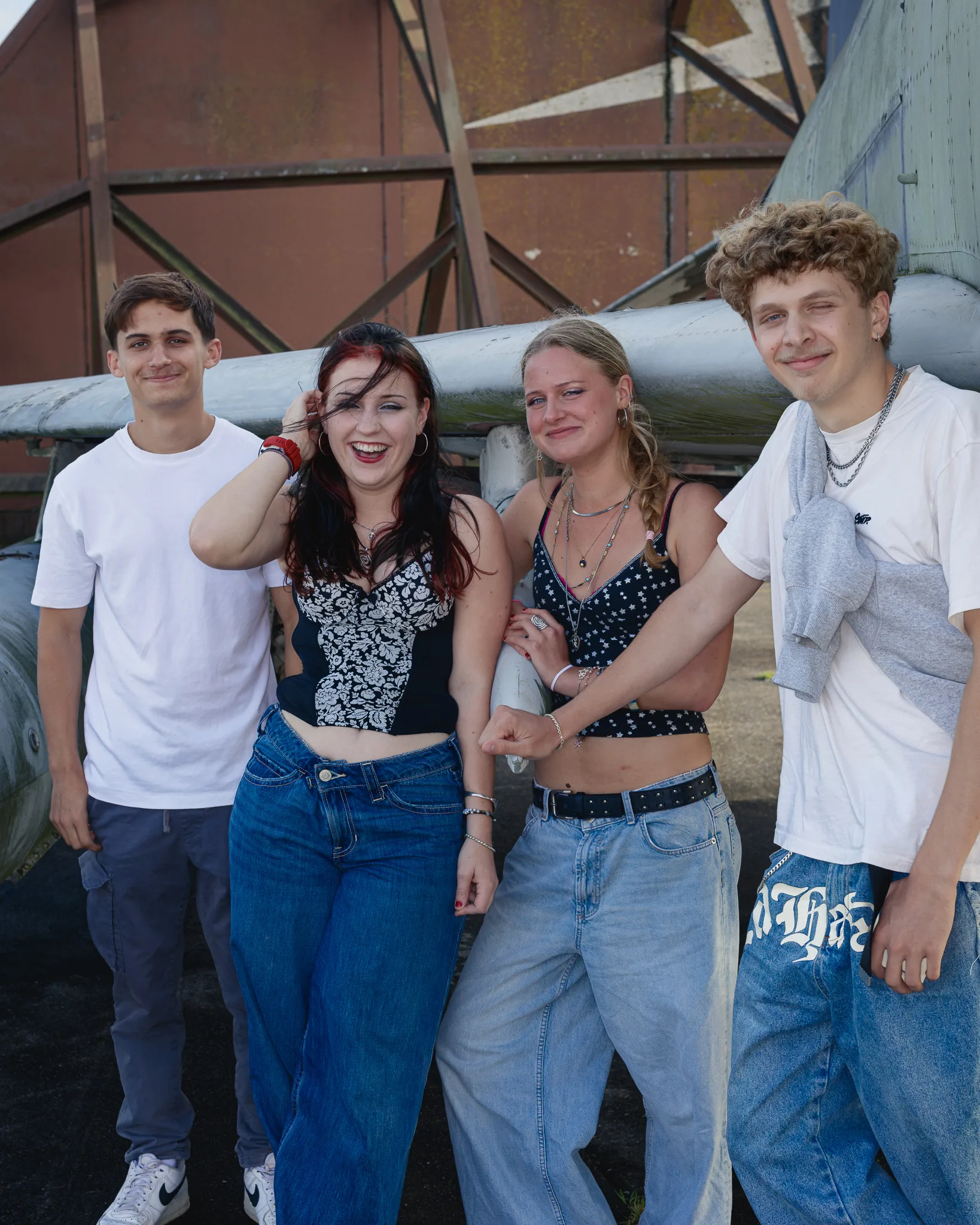 Band portrait session at the former RAF Bentwaters air base, Suffolk