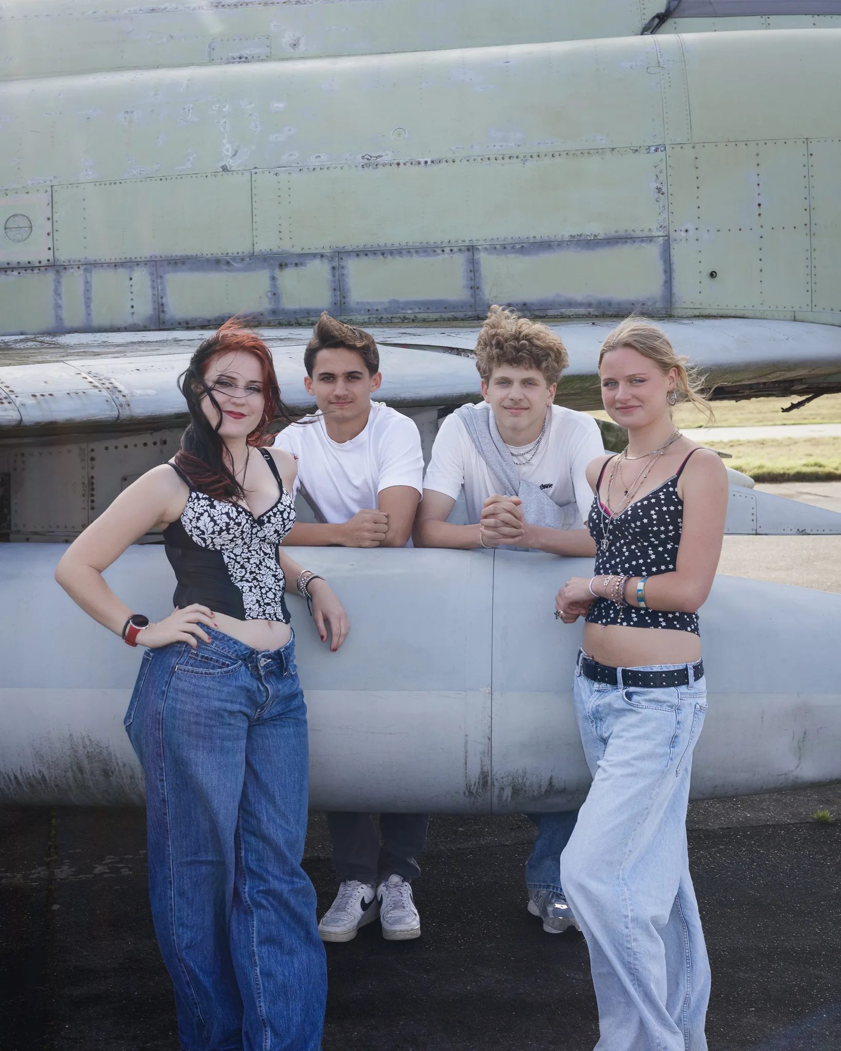 Band photographed against concrete at the former RAF Bentwaters air base in Suffolk by Foyers Photography
